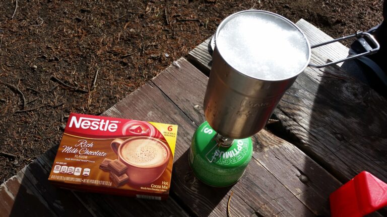 Stanley Adventure Nesting Cookset and MSR PocketRocket in use